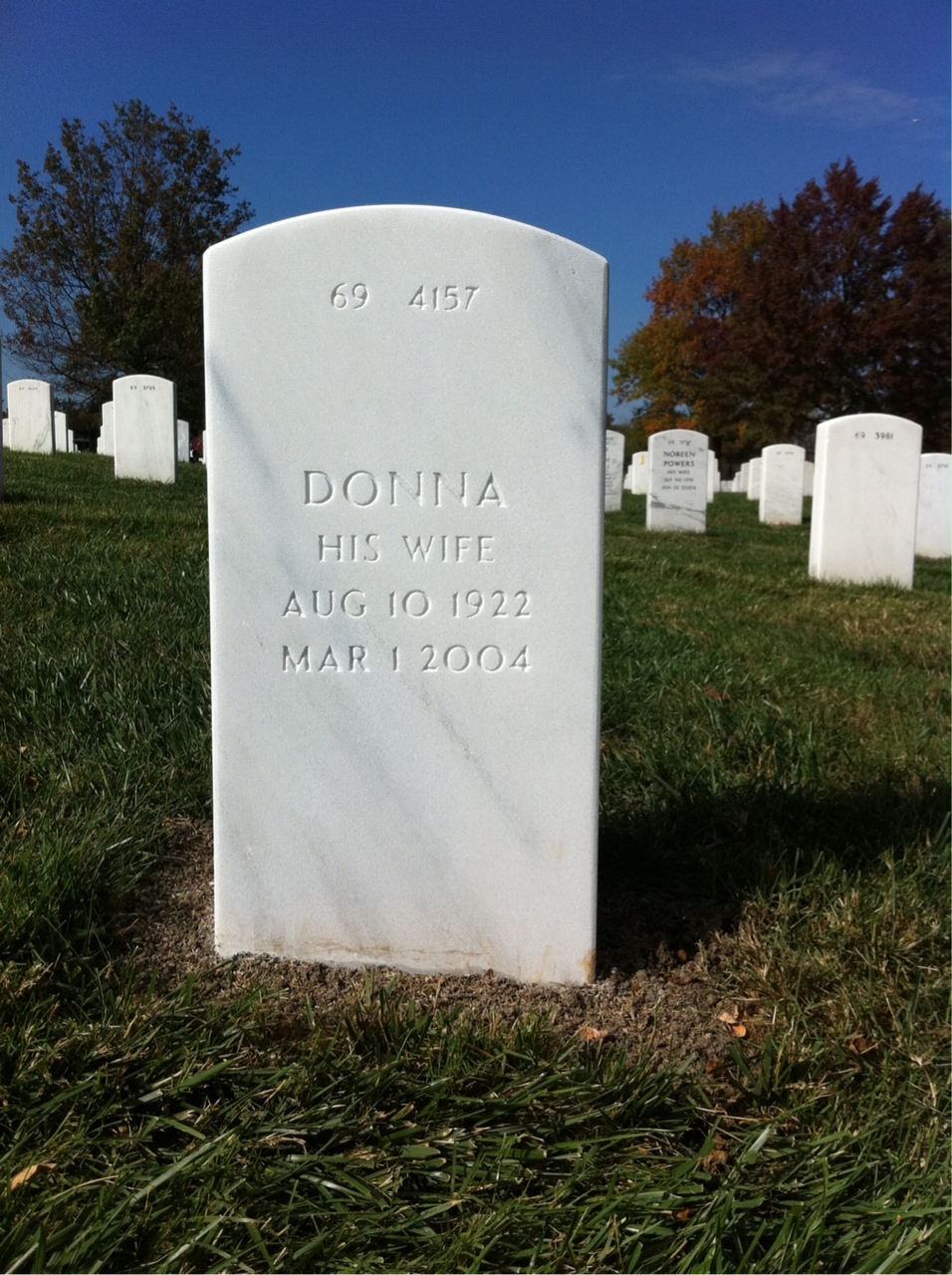 Back of headstone — Otto Parker