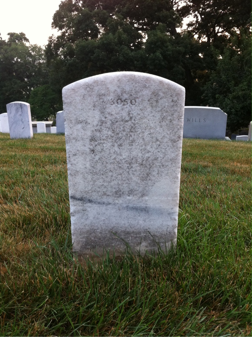 Back of headstone — George Ahern