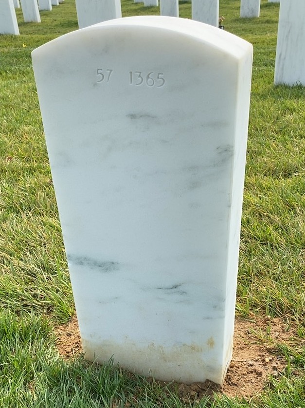 Back of headstone — William L Holford
