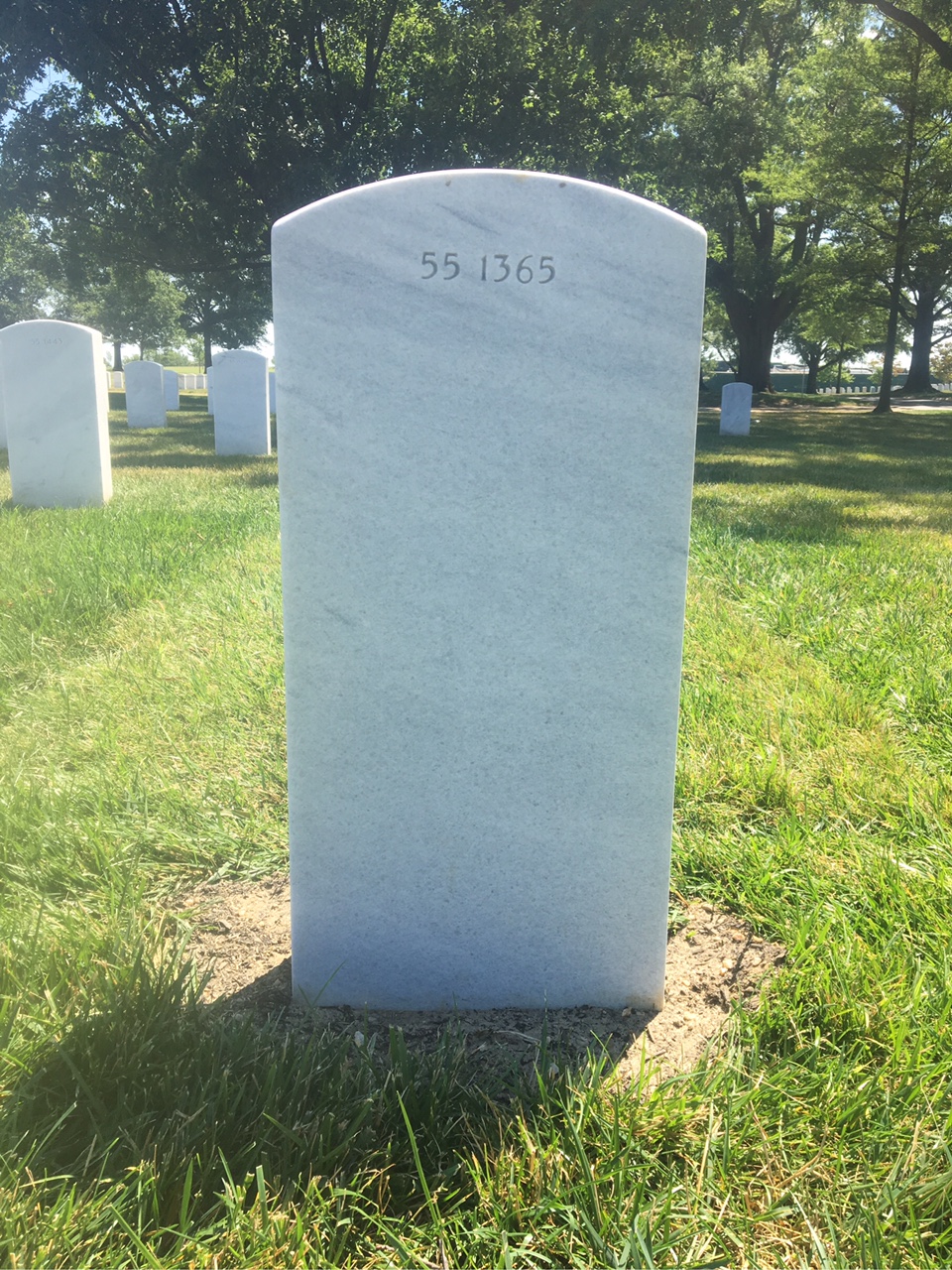 Back of headstone — Ollie Anderson