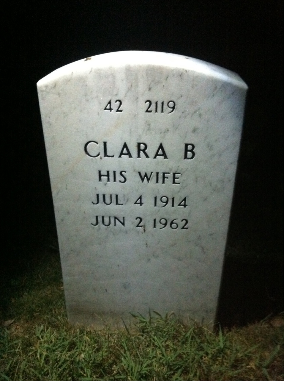 Back of headstone — William Curtin