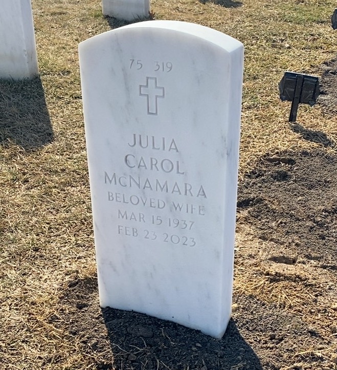 Back of headstone — Michael Mcnamara