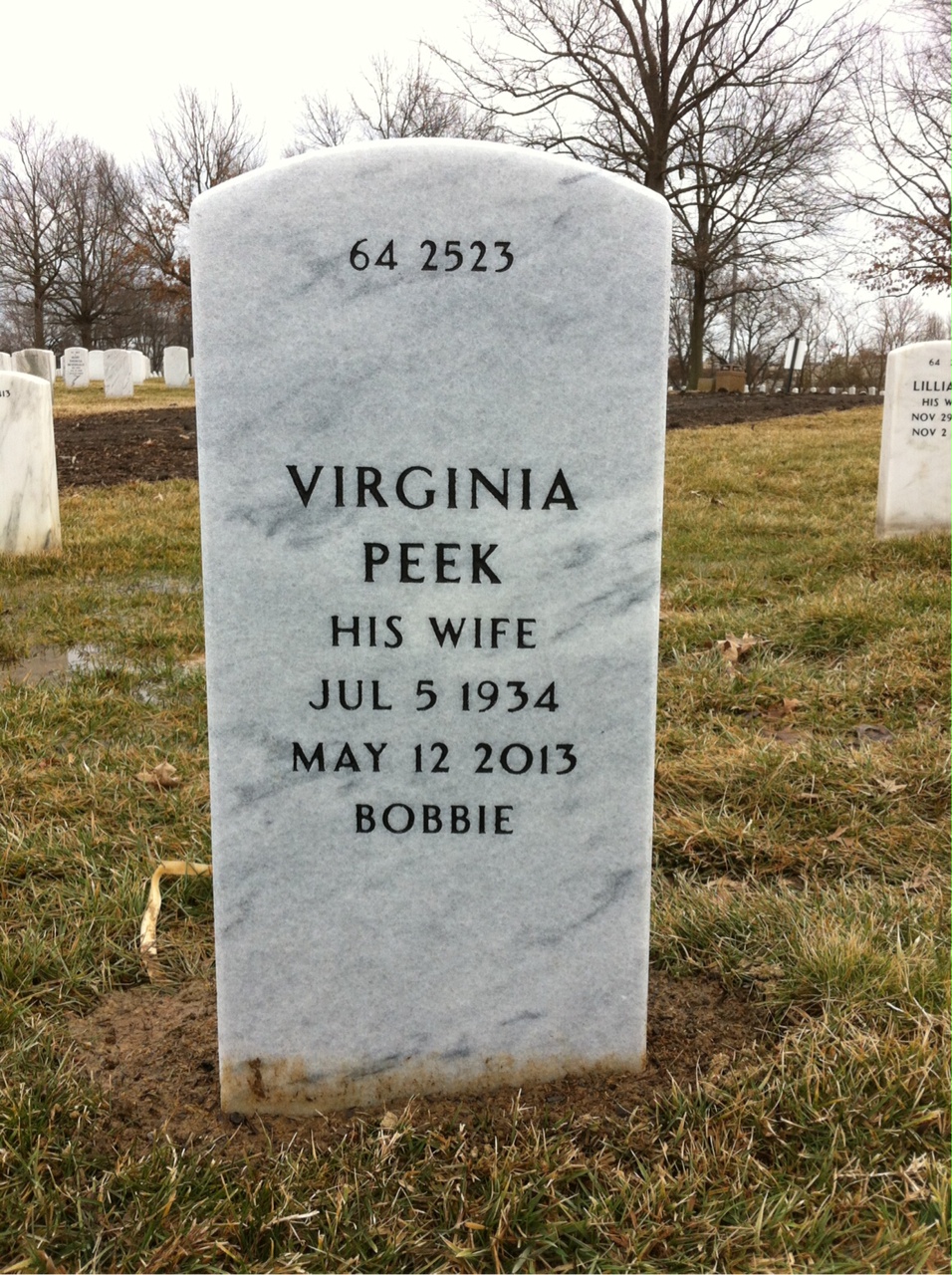 Back of headstone — James Harsch