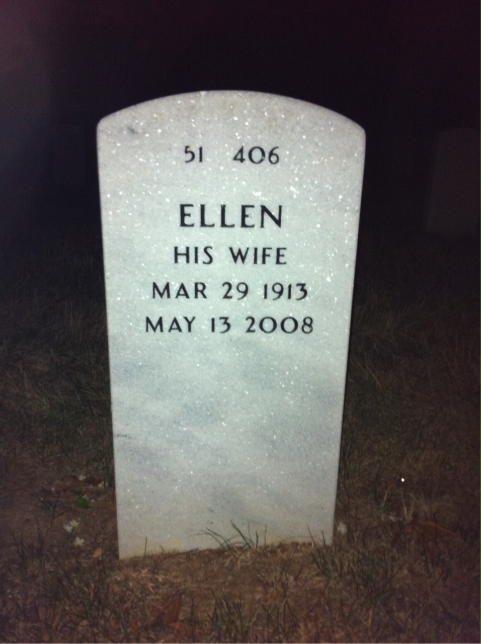 Back of headstone — Rhudy Holly