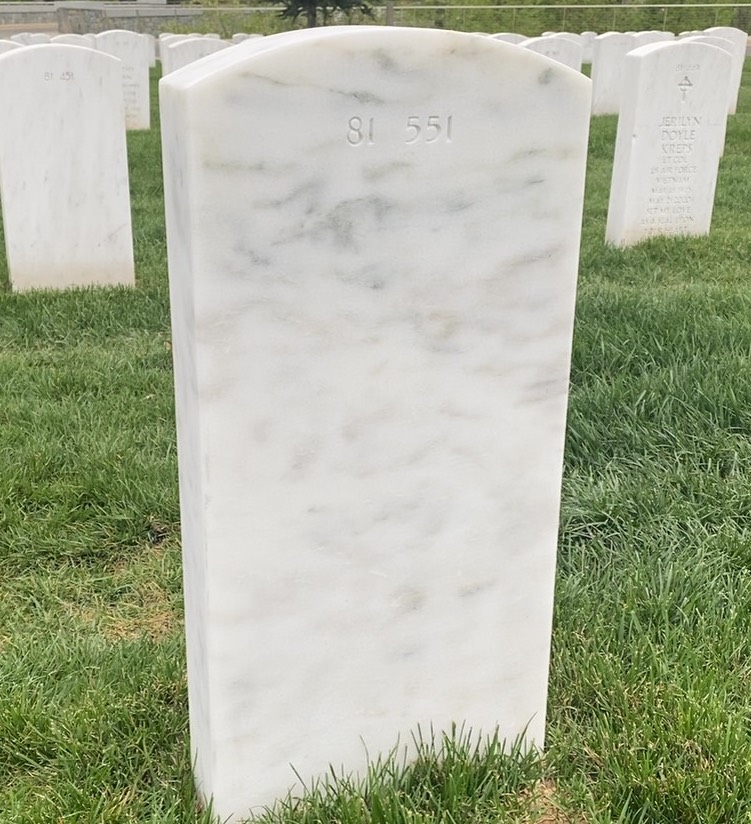 Back of headstone — John Bogart