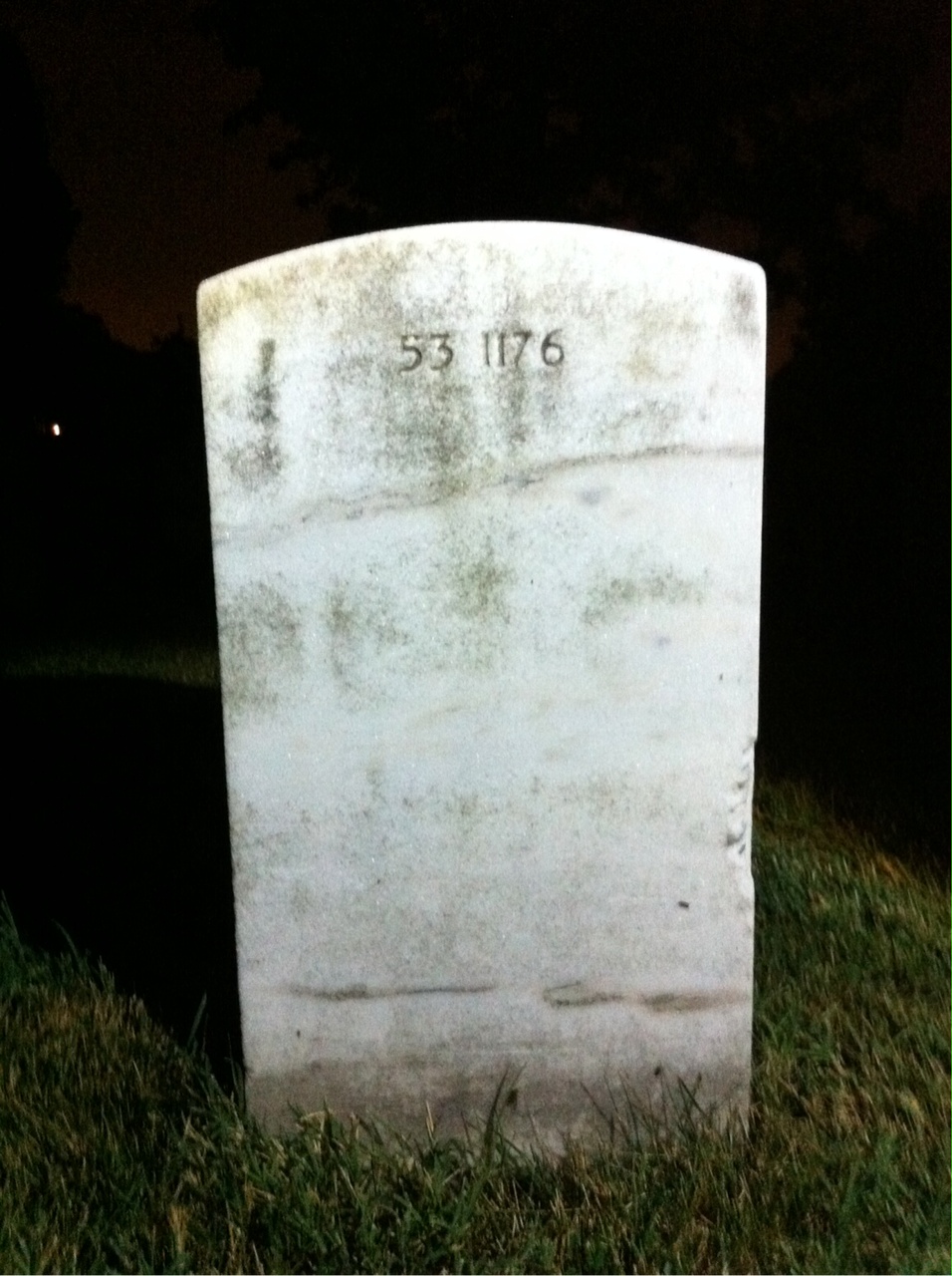 Back of headstone — Arthur Allen