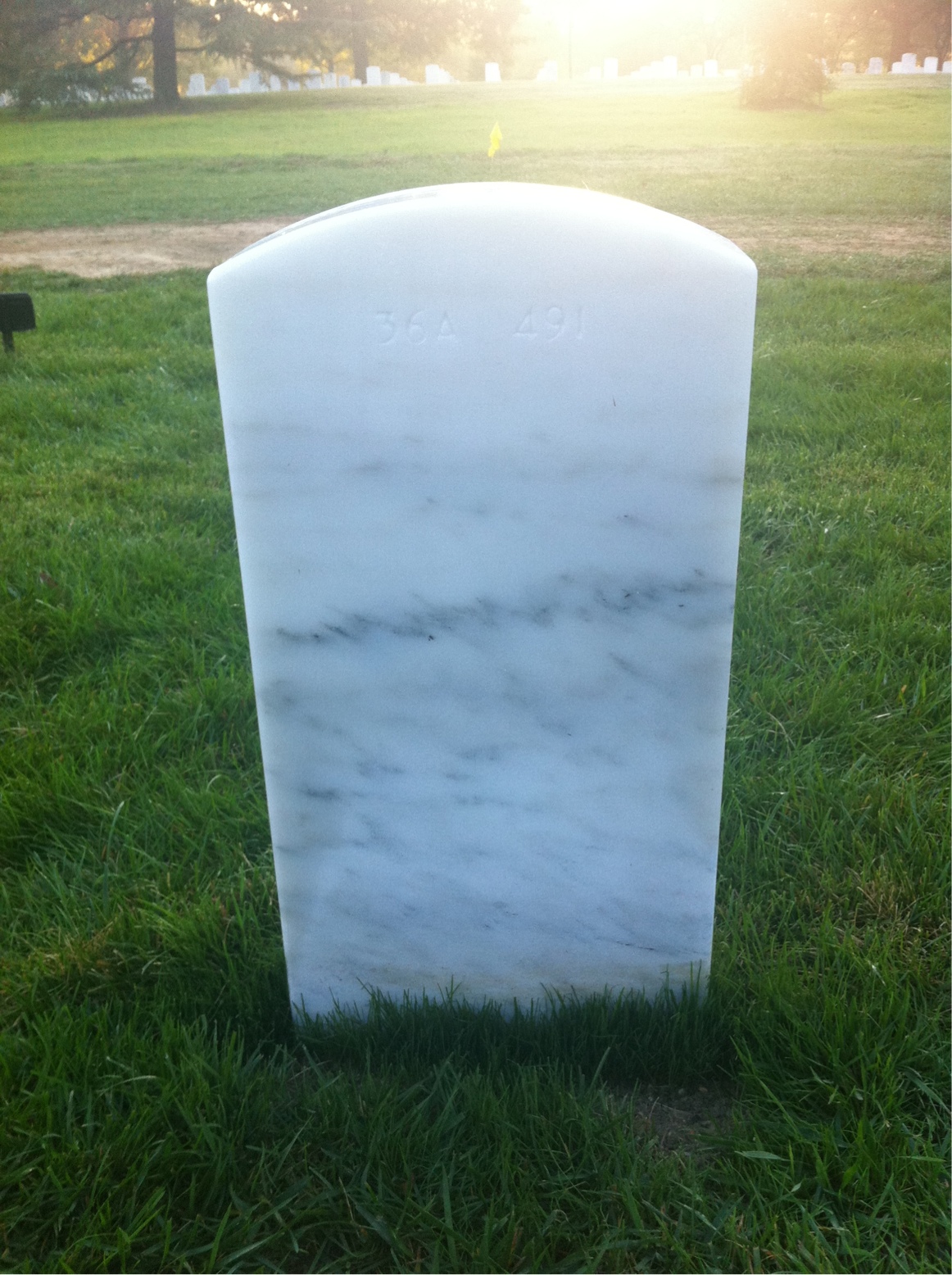 Back of headstone — Frank Millward