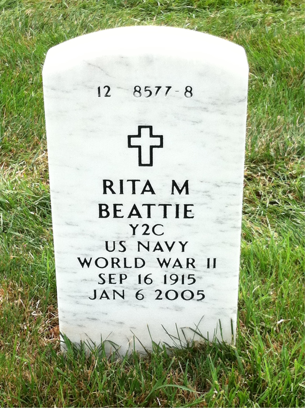 Back of headstone — Herbert Beattie