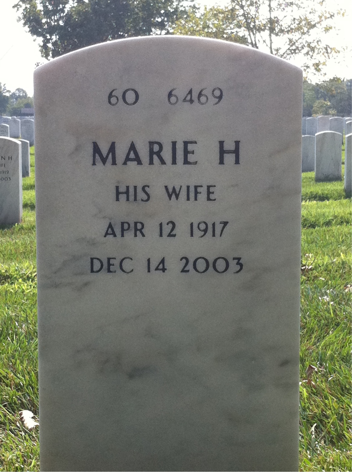 Back of headstone — Roland Ledger