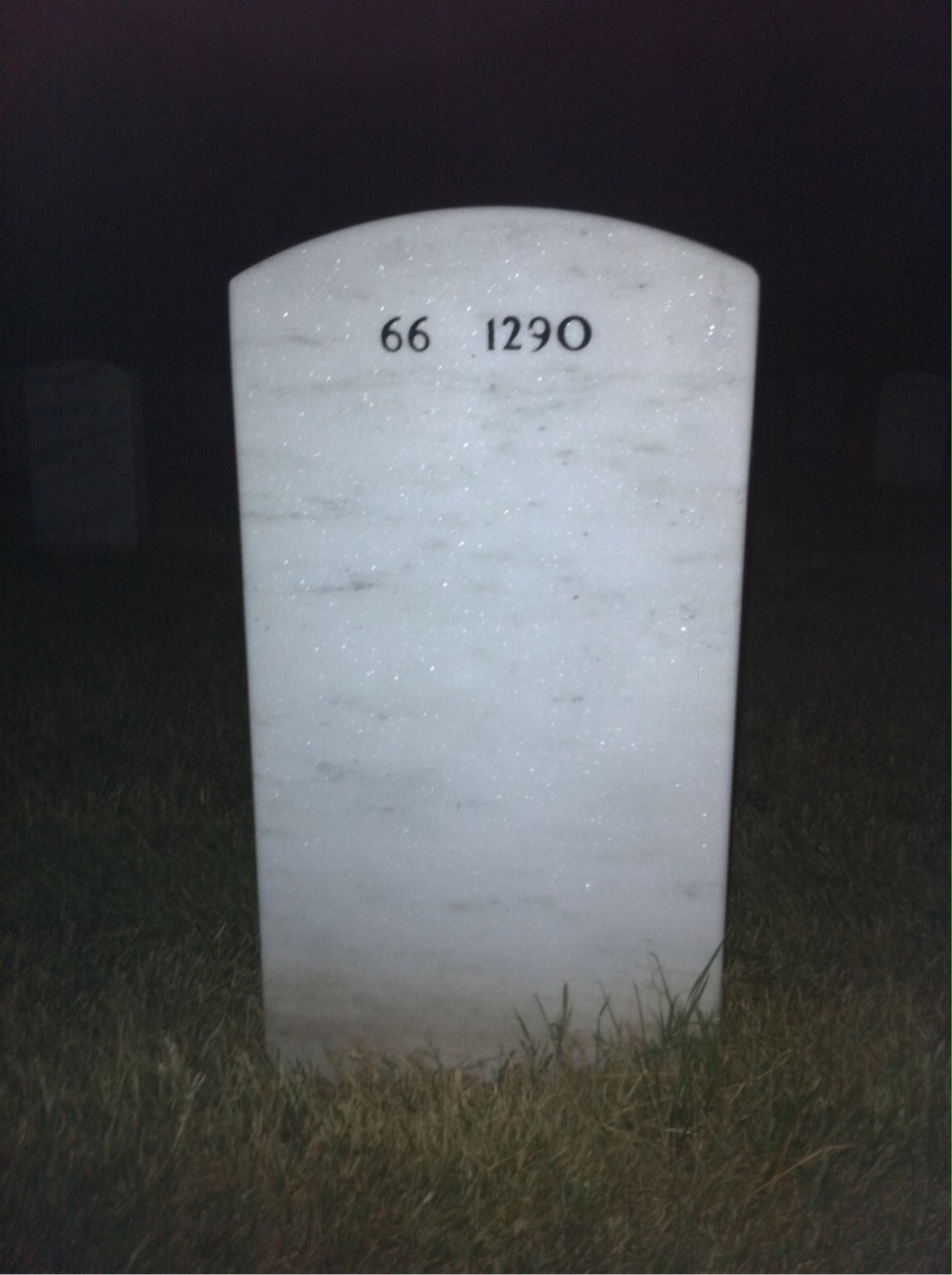 Back of headstone — Richard Hunter