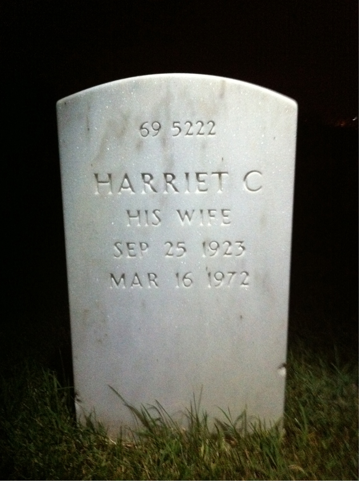 Back of headstone — Manuel Morris