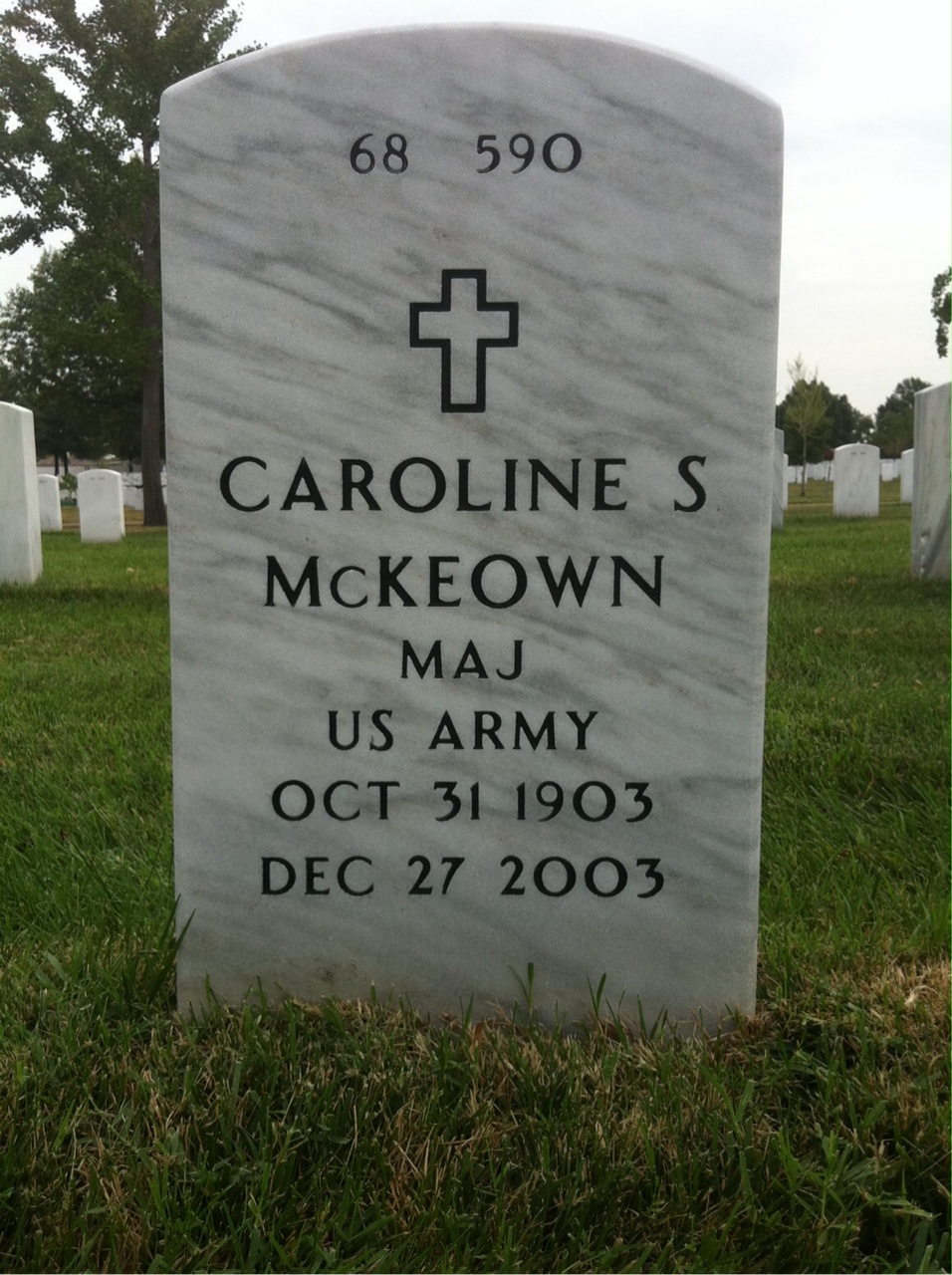 Back of headstone — Caroline Mckeown