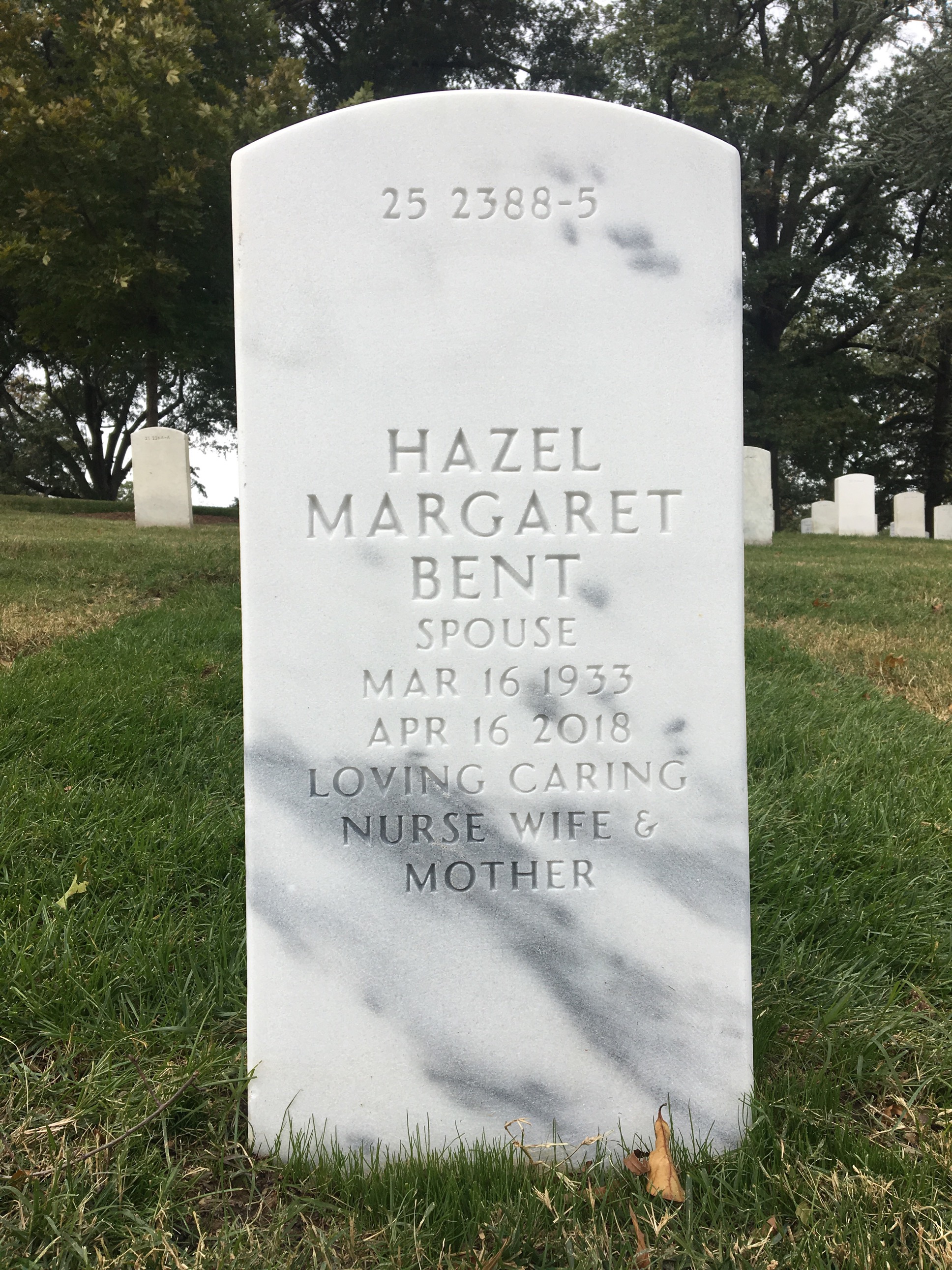 Back of headstone — Sylvanus Bent