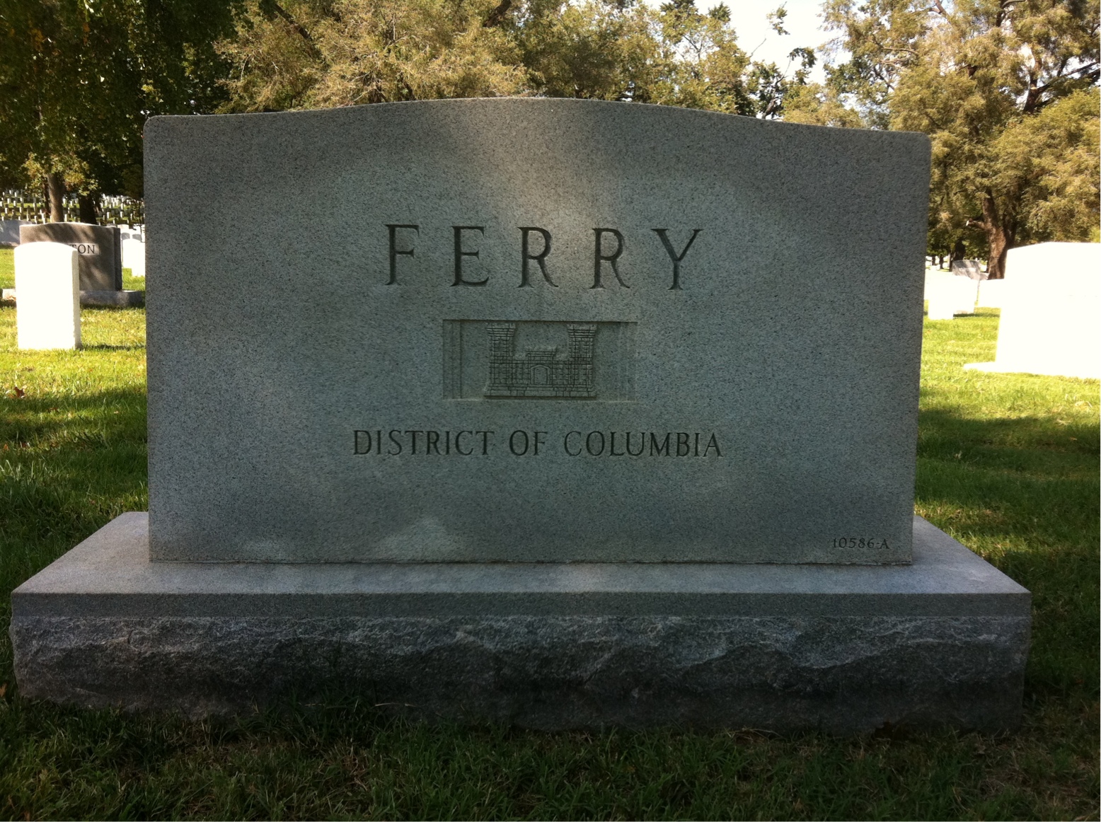 Back of headstone — James Ferry