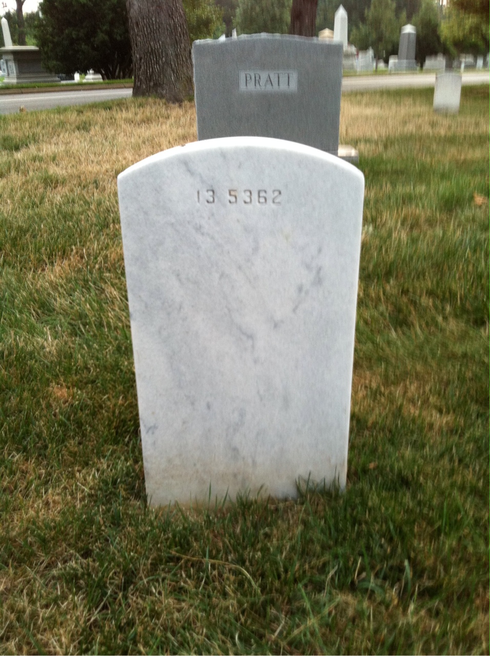 Back of headstone — Willard Bailey