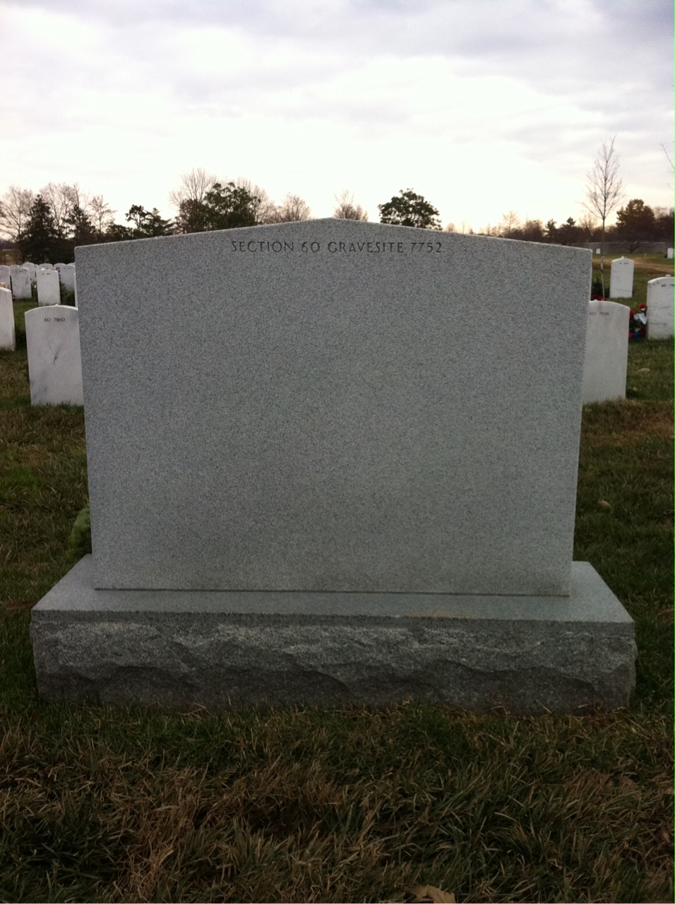 Back of headstone — William Blake Satterly