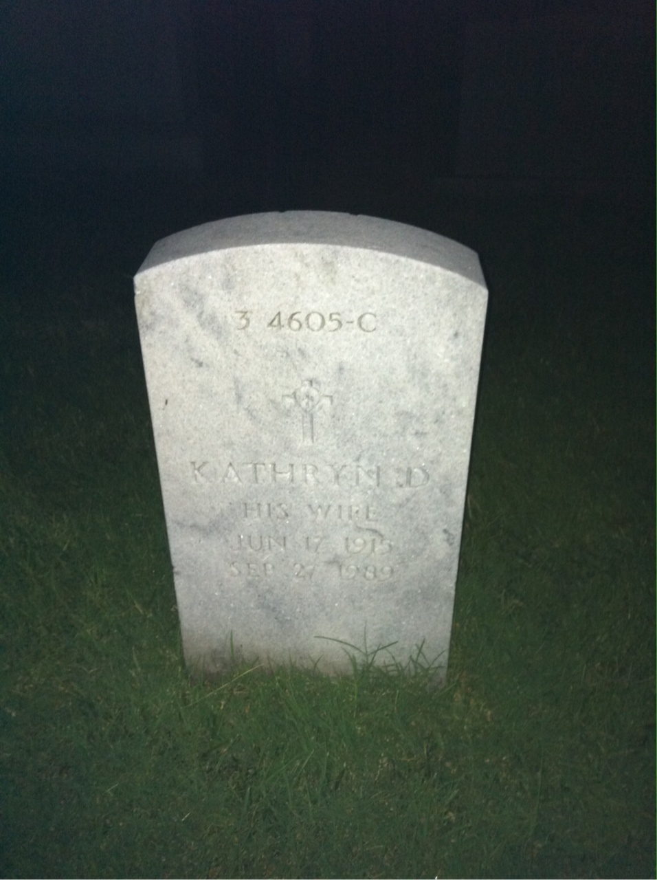 Back of headstone — Cecil Mcneal