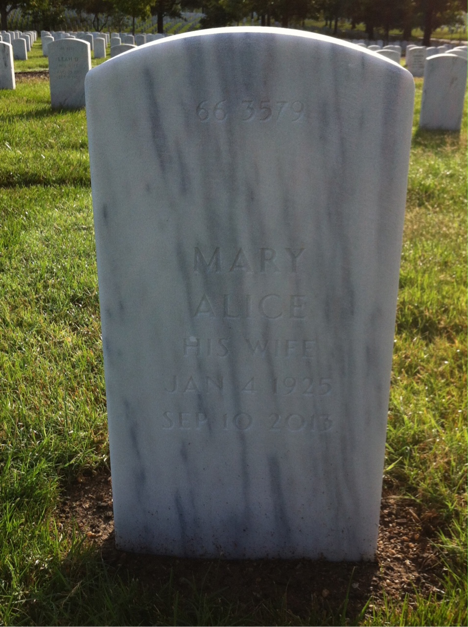Back of headstone — Samuel Battalio
