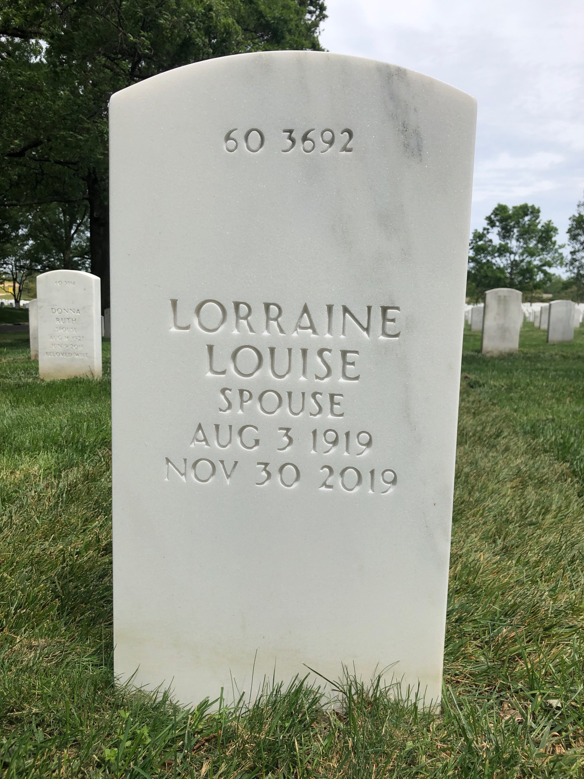 Back of headstone — Allie Ash