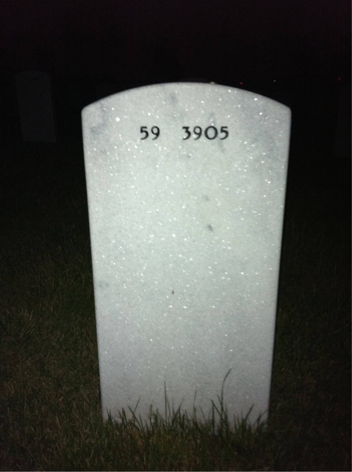 Back of headstone — John J Houston