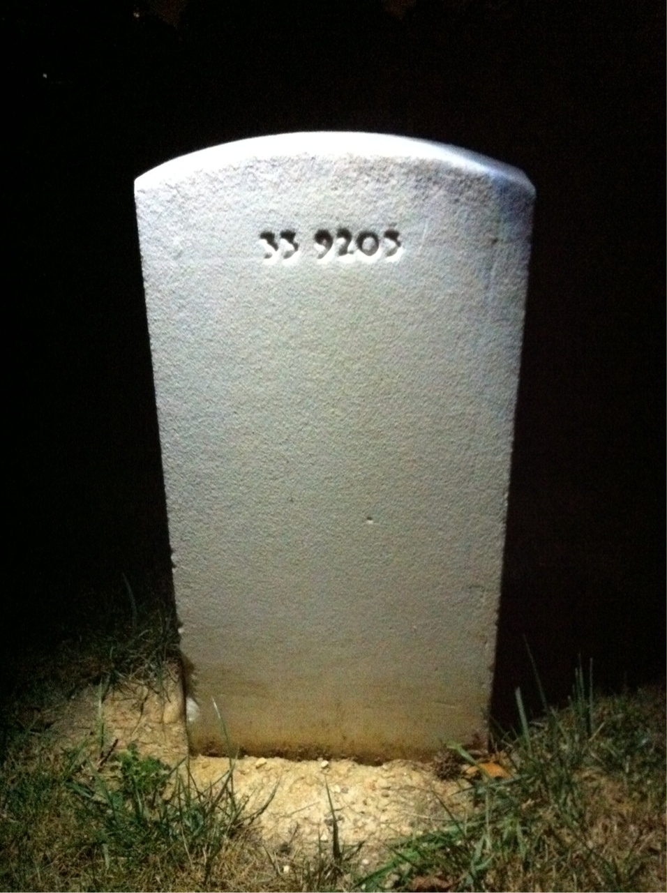 Back of headstone — Robert Mills