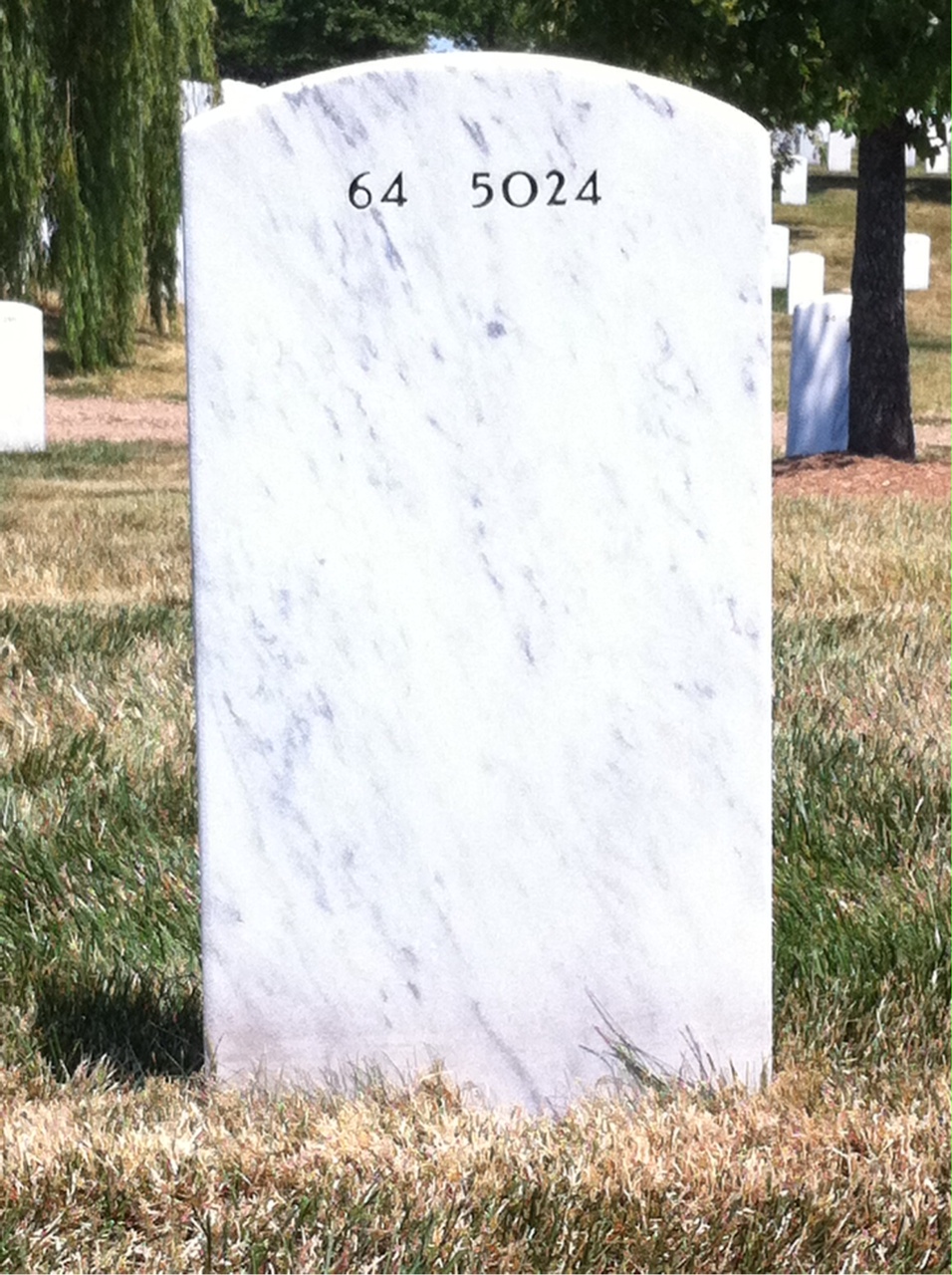 Back of headstone — John Herrick