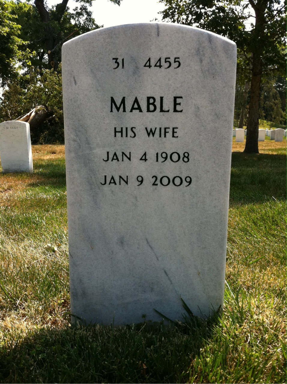 Back of headstone — James Shroat