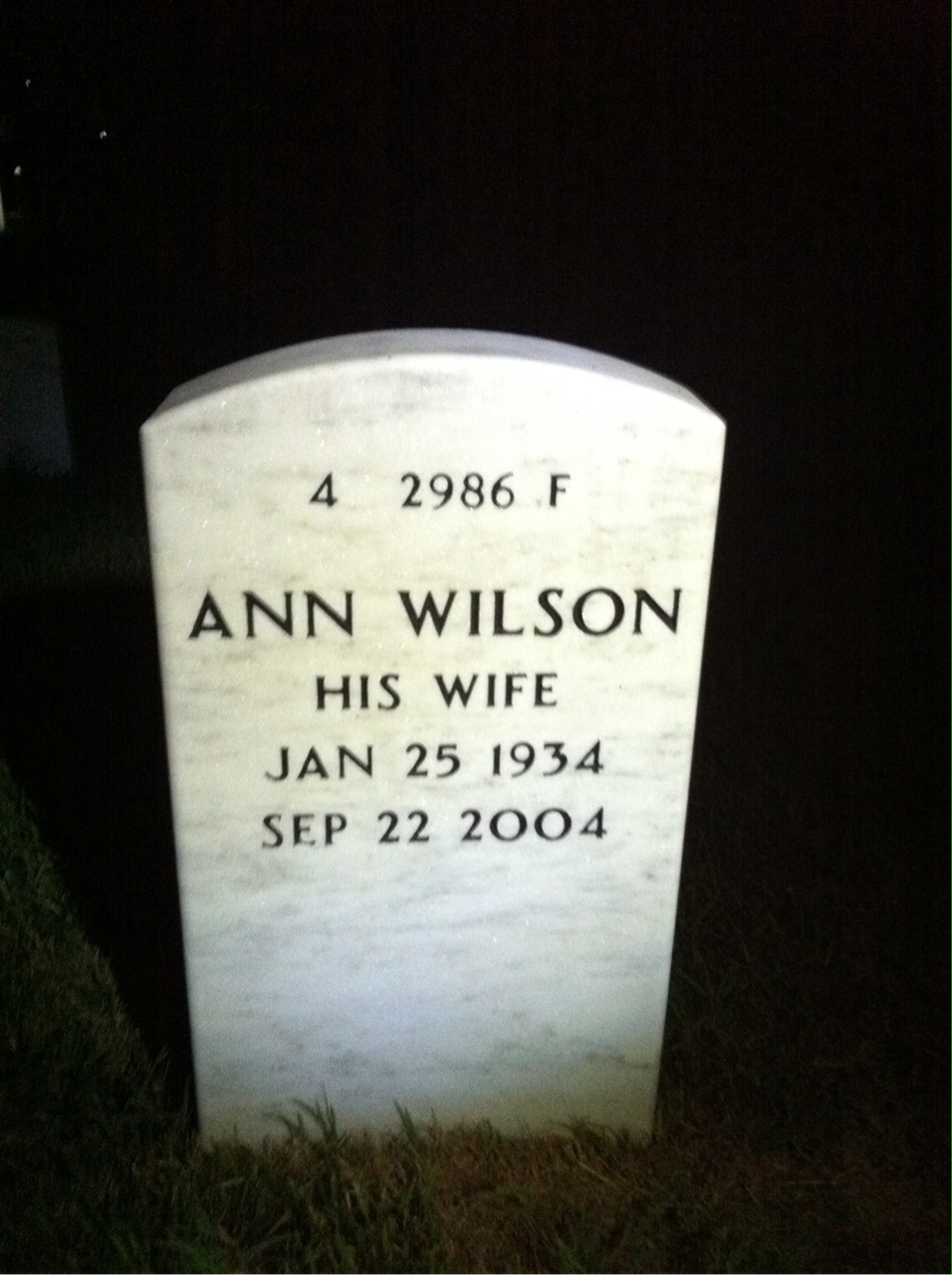 Back of headstone — Donald Brown