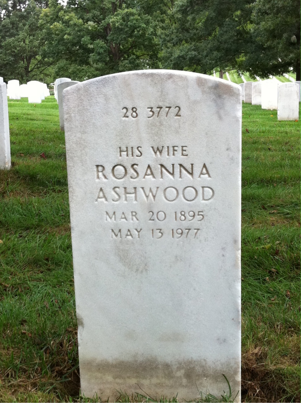 Back of headstone — William Jesse Keeffe