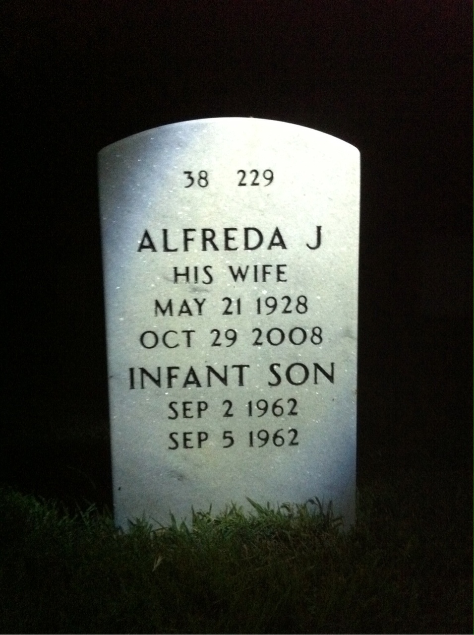 Back of headstone — Harry Wood