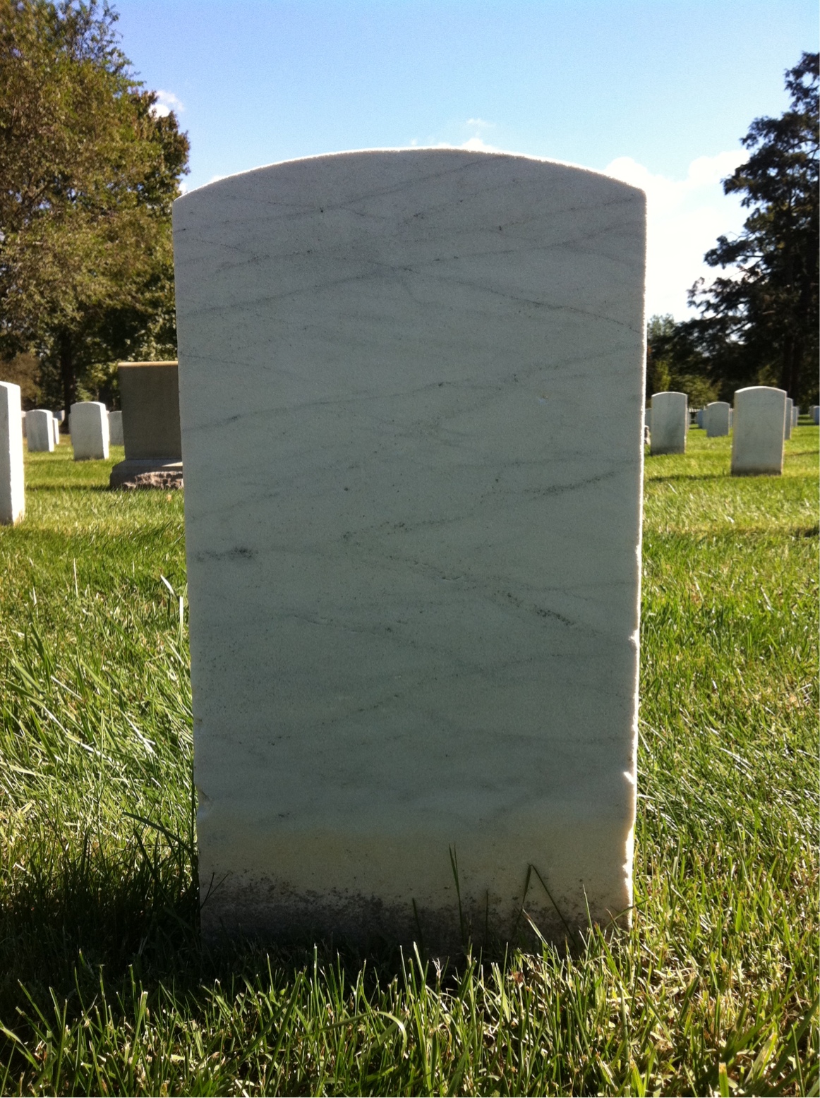 Back of headstone — Thomas Mills