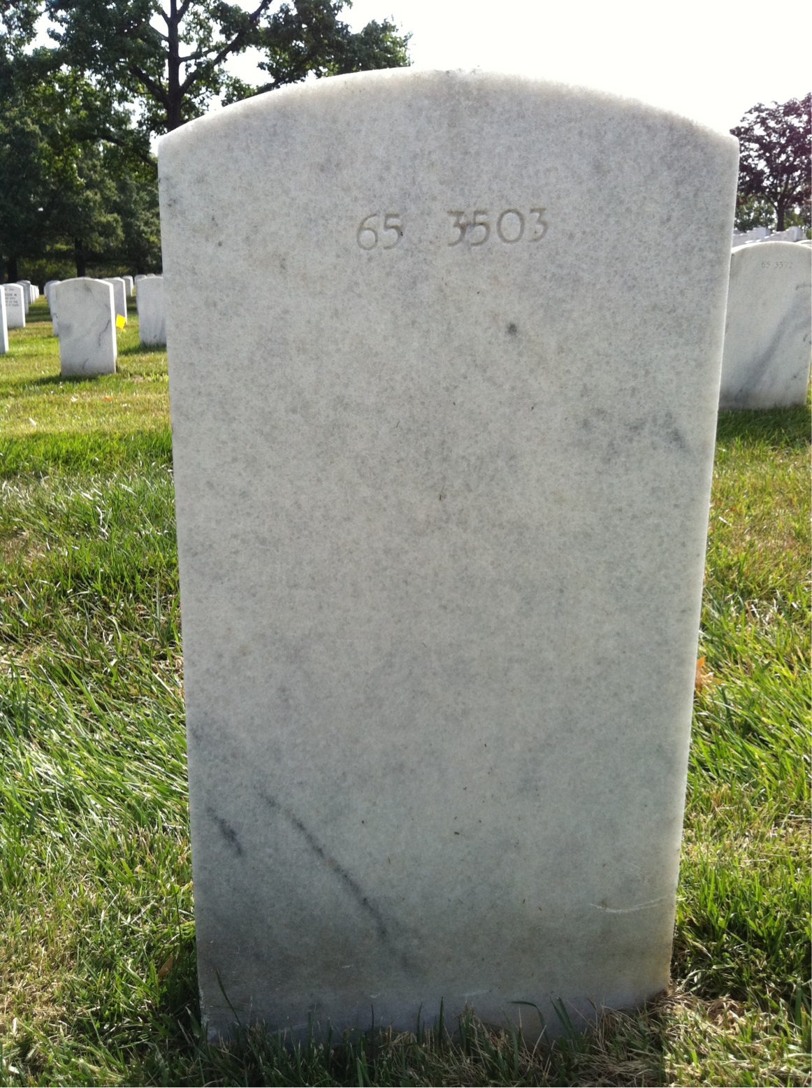 Back of headstone — Ronald Aultman