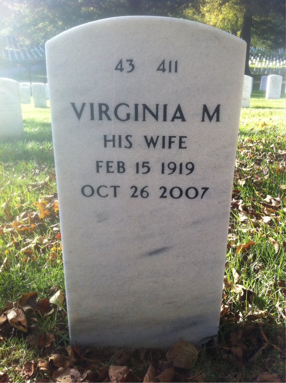 Back of headstone — Frank Collins