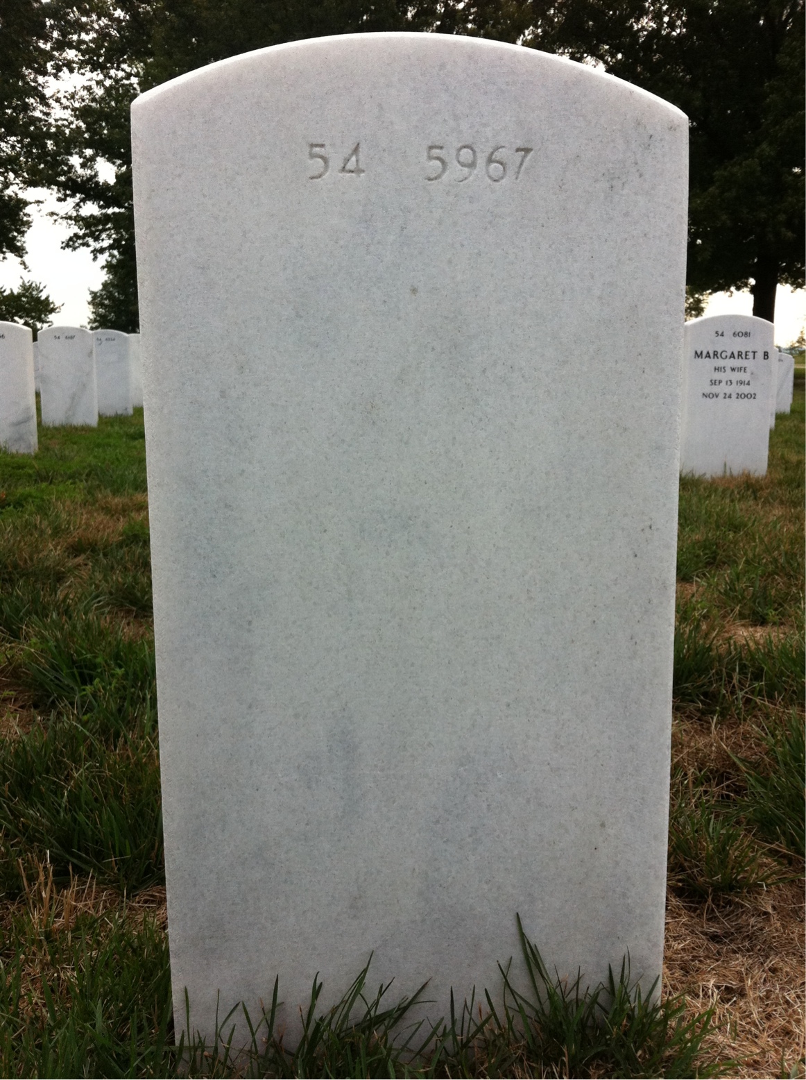 Back of headstone — James Redenius