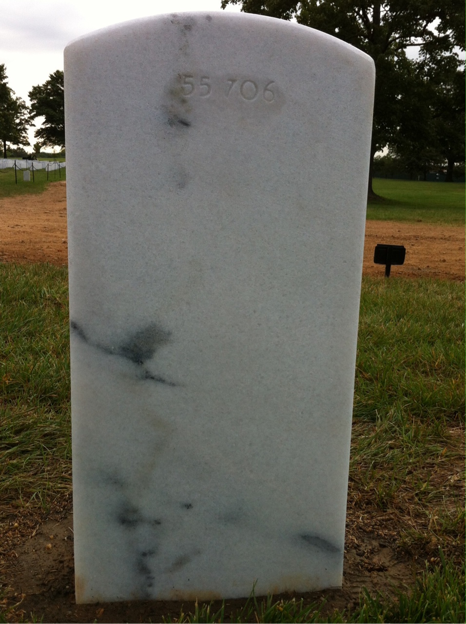 Back of headstone — William Mullins