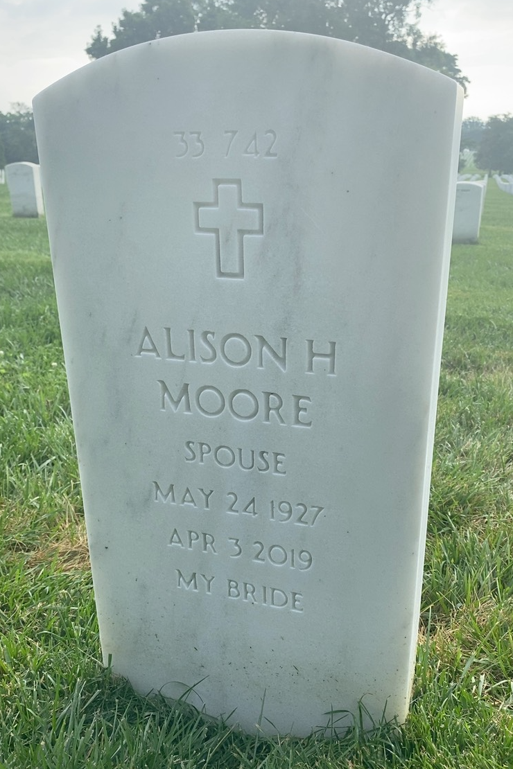 Back of headstone — Thomas Moore