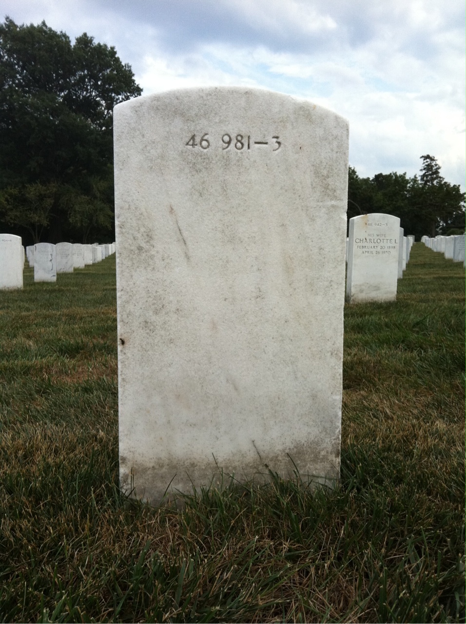 Back of headstone — Roger Bachman