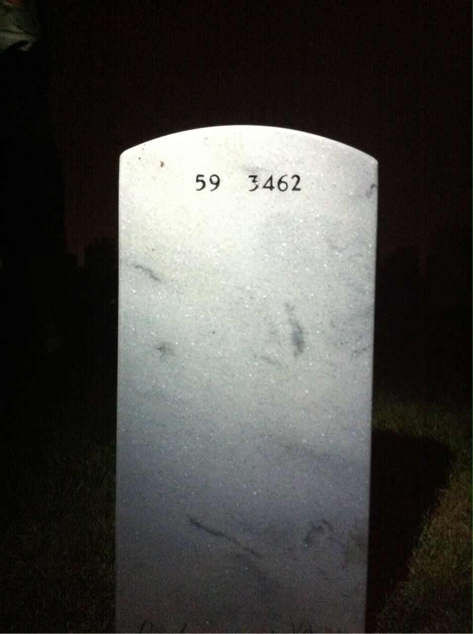 Back of headstone — John Hayward