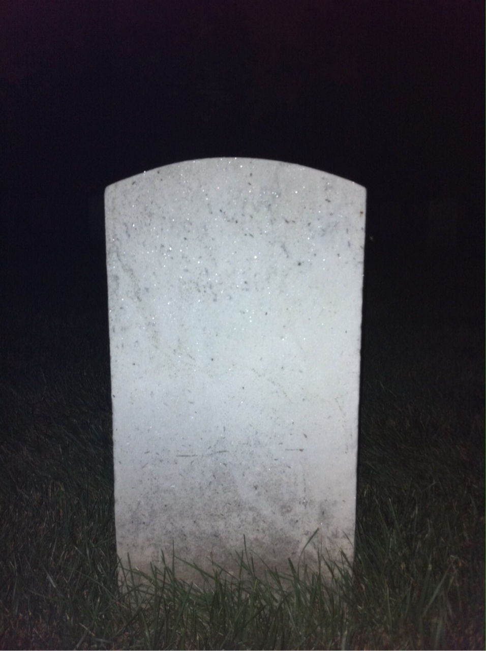 Back of headstone — David Adams