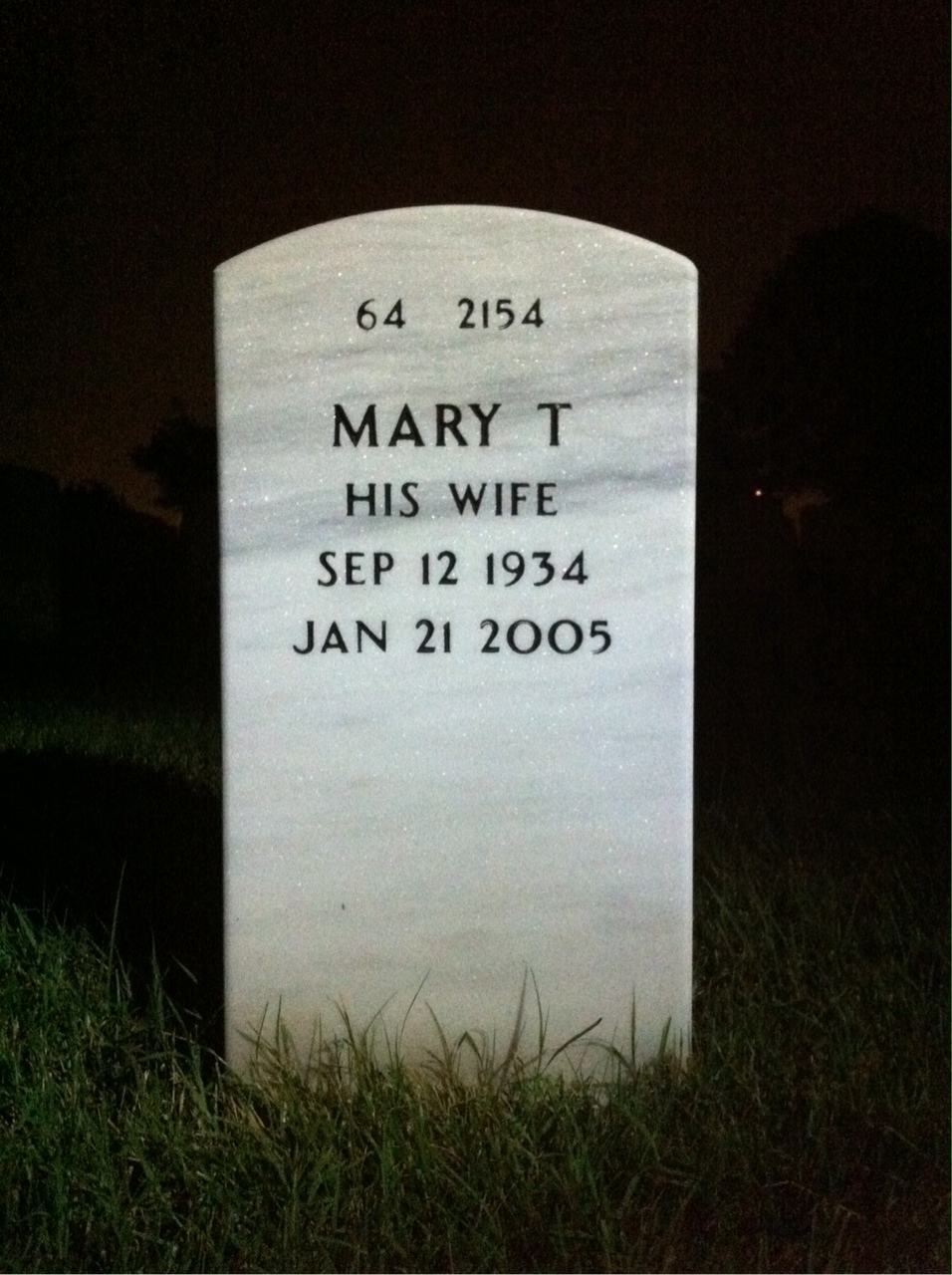Back of headstone — Sheldon Goffigan
