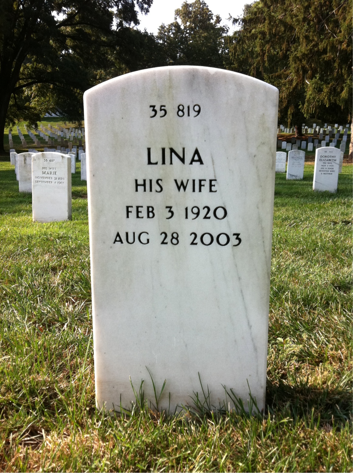 Back of headstone — John Compton