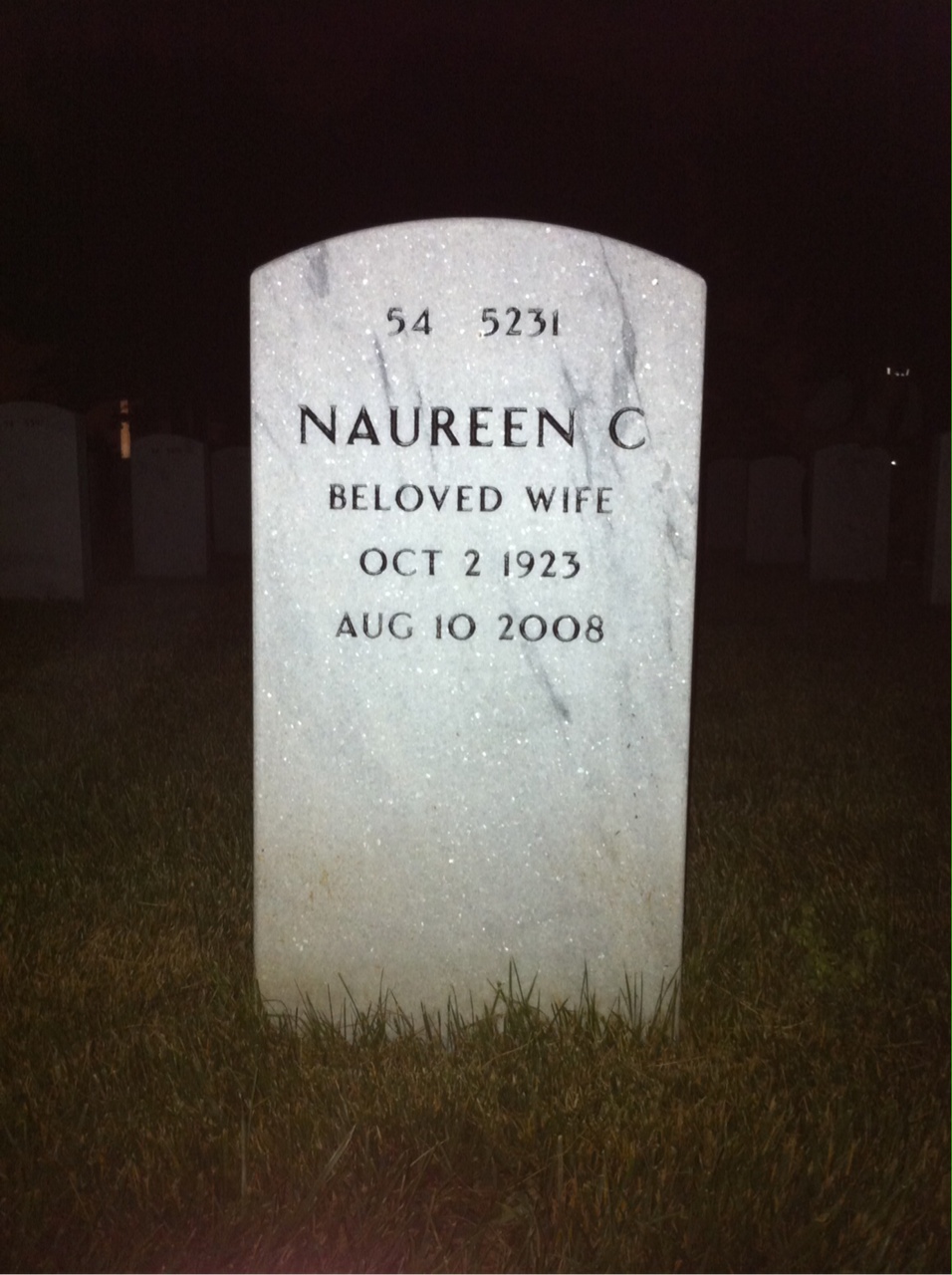 Back of headstone — John Marksteiner