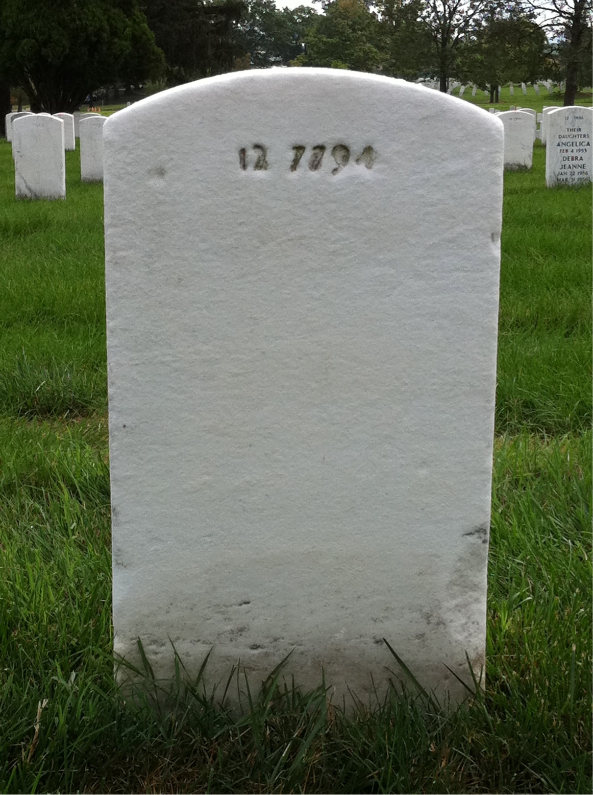 Back of headstone — George Mizell