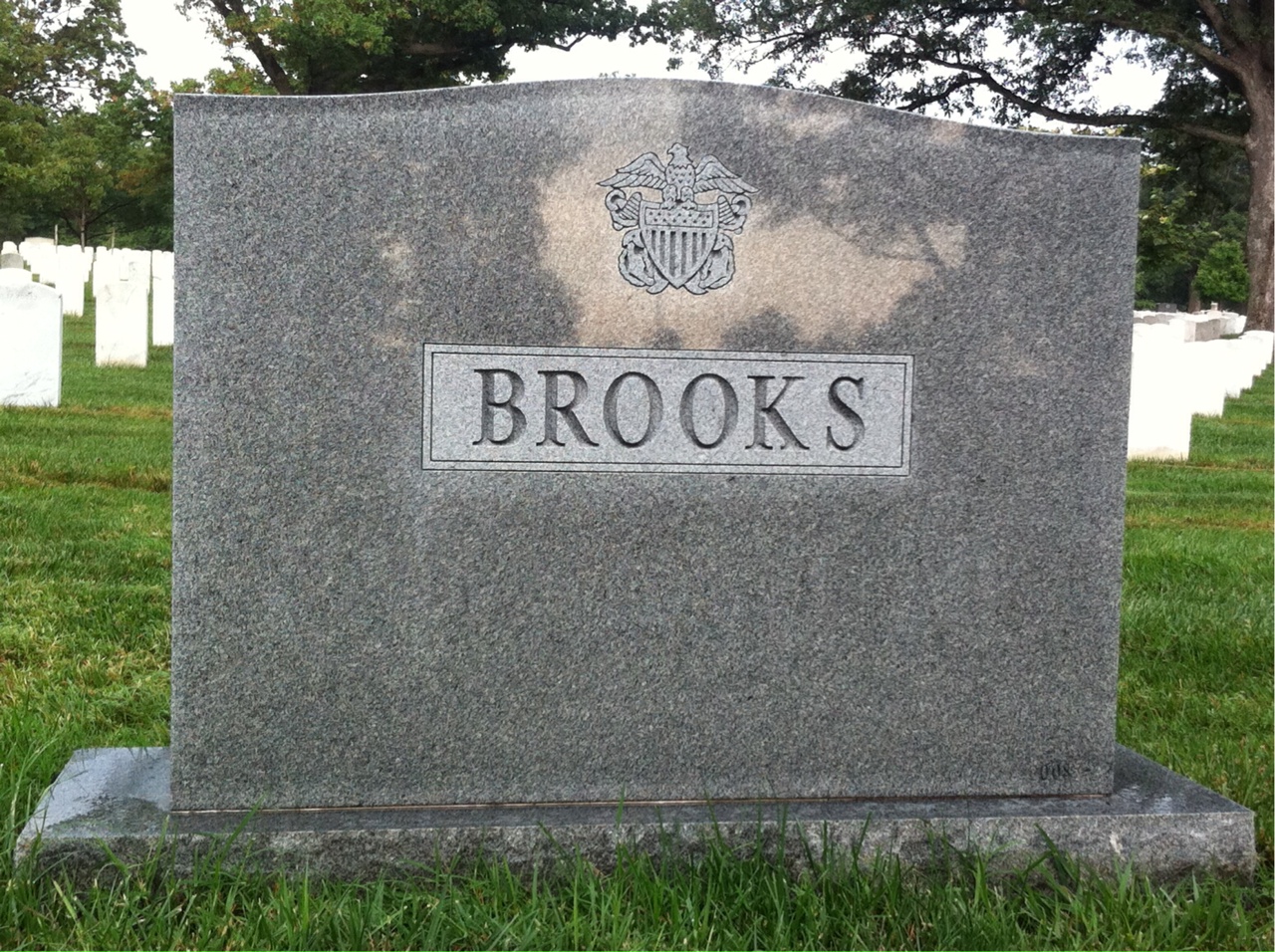 Back of headstone — James Brooks