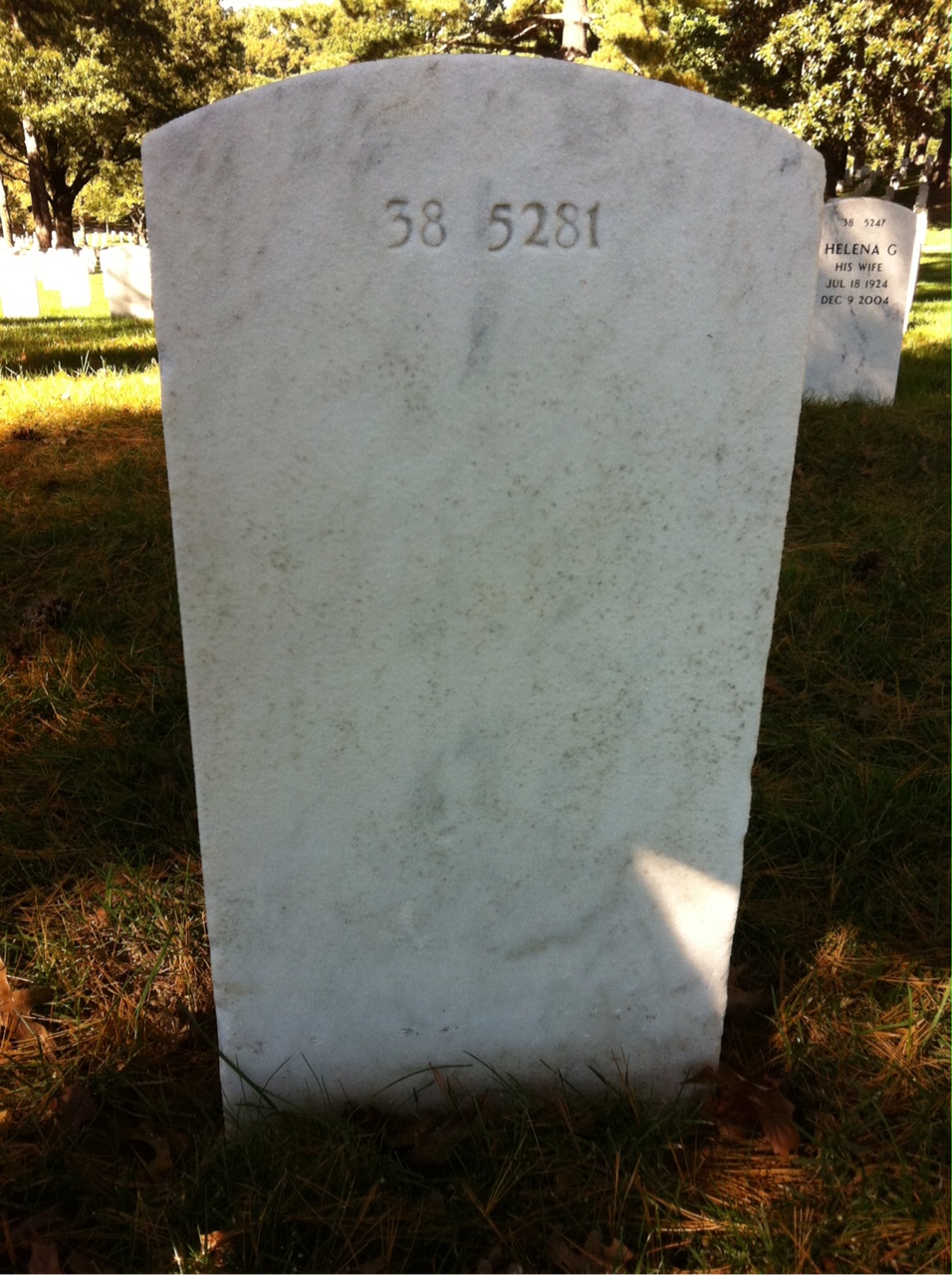 Back of headstone — Anne Minaya