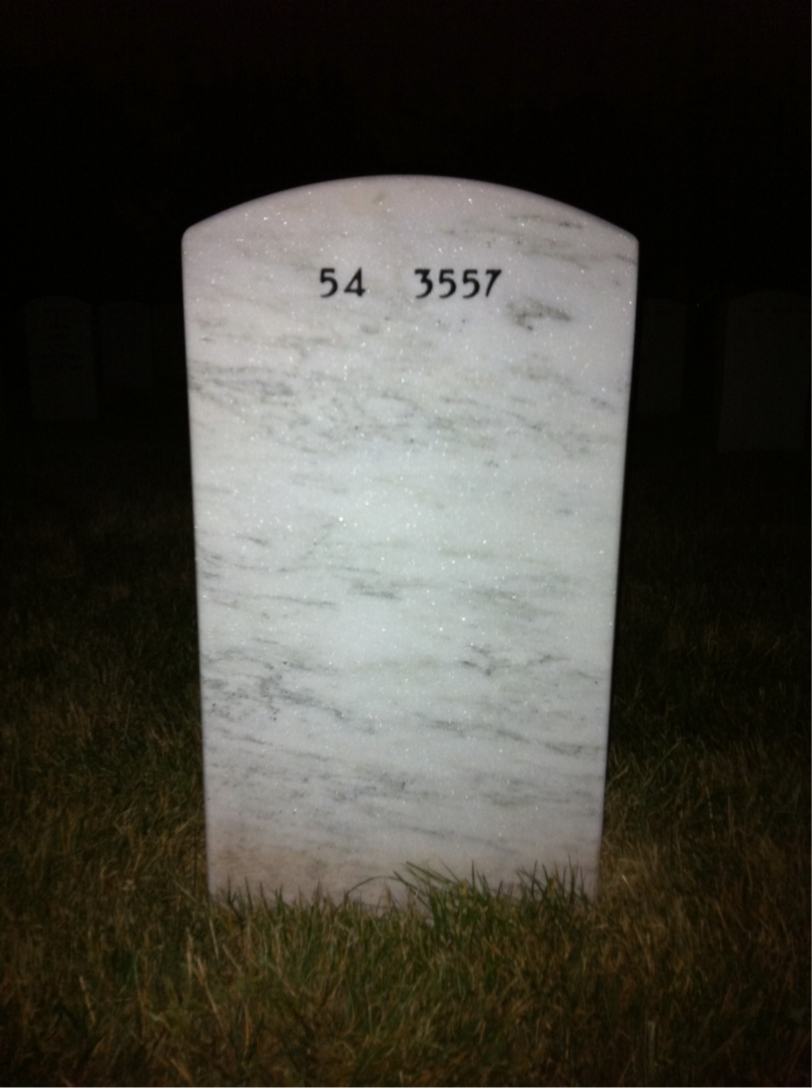 Back of headstone — Donald James