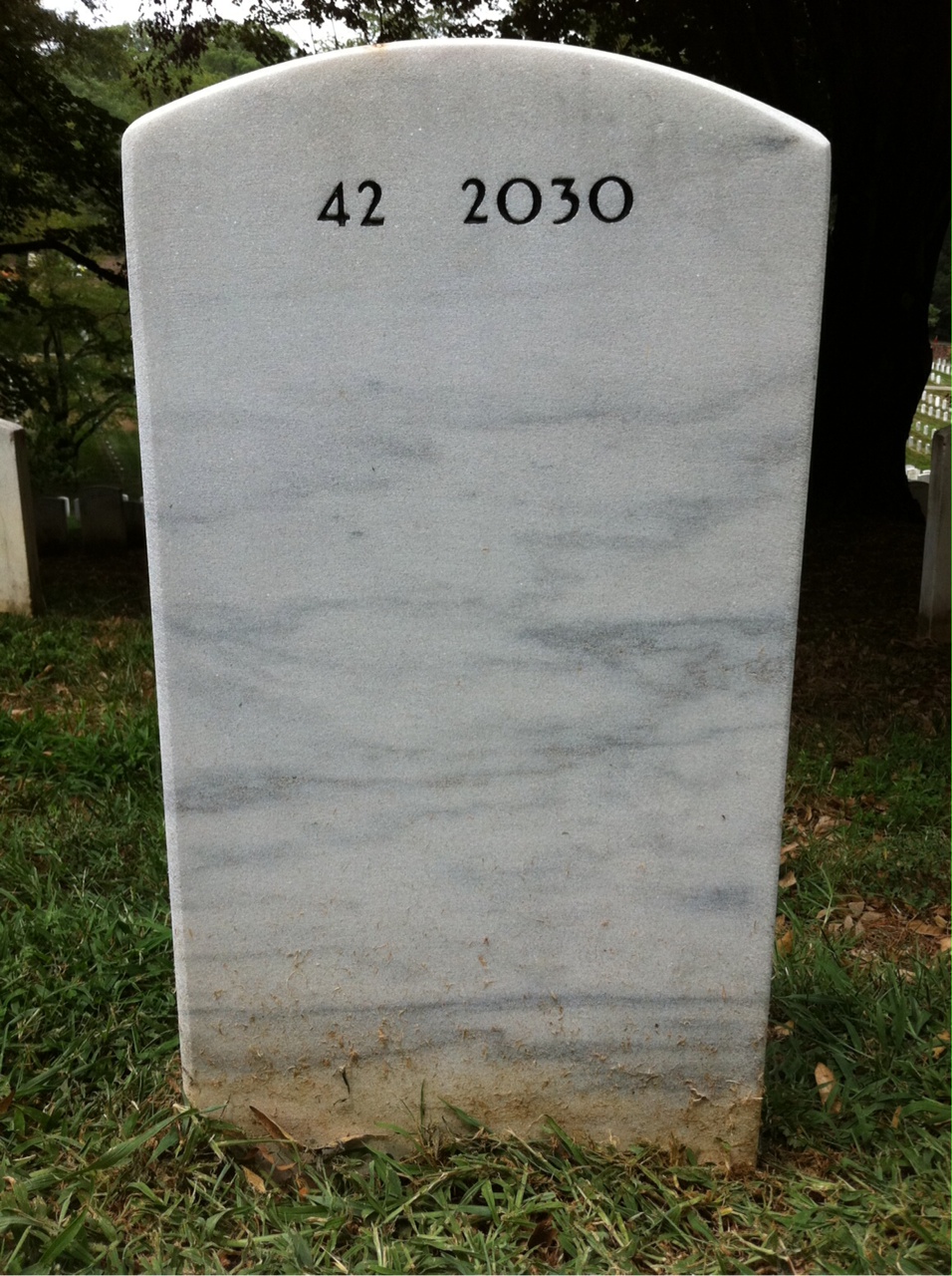 Back of headstone — William Wolliver