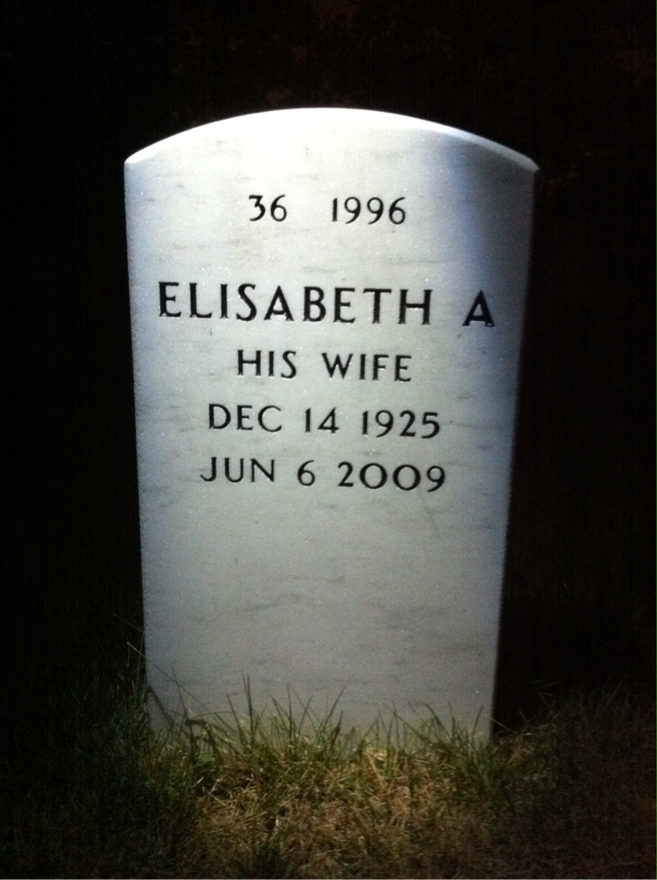 Back of headstone — John Thoburn