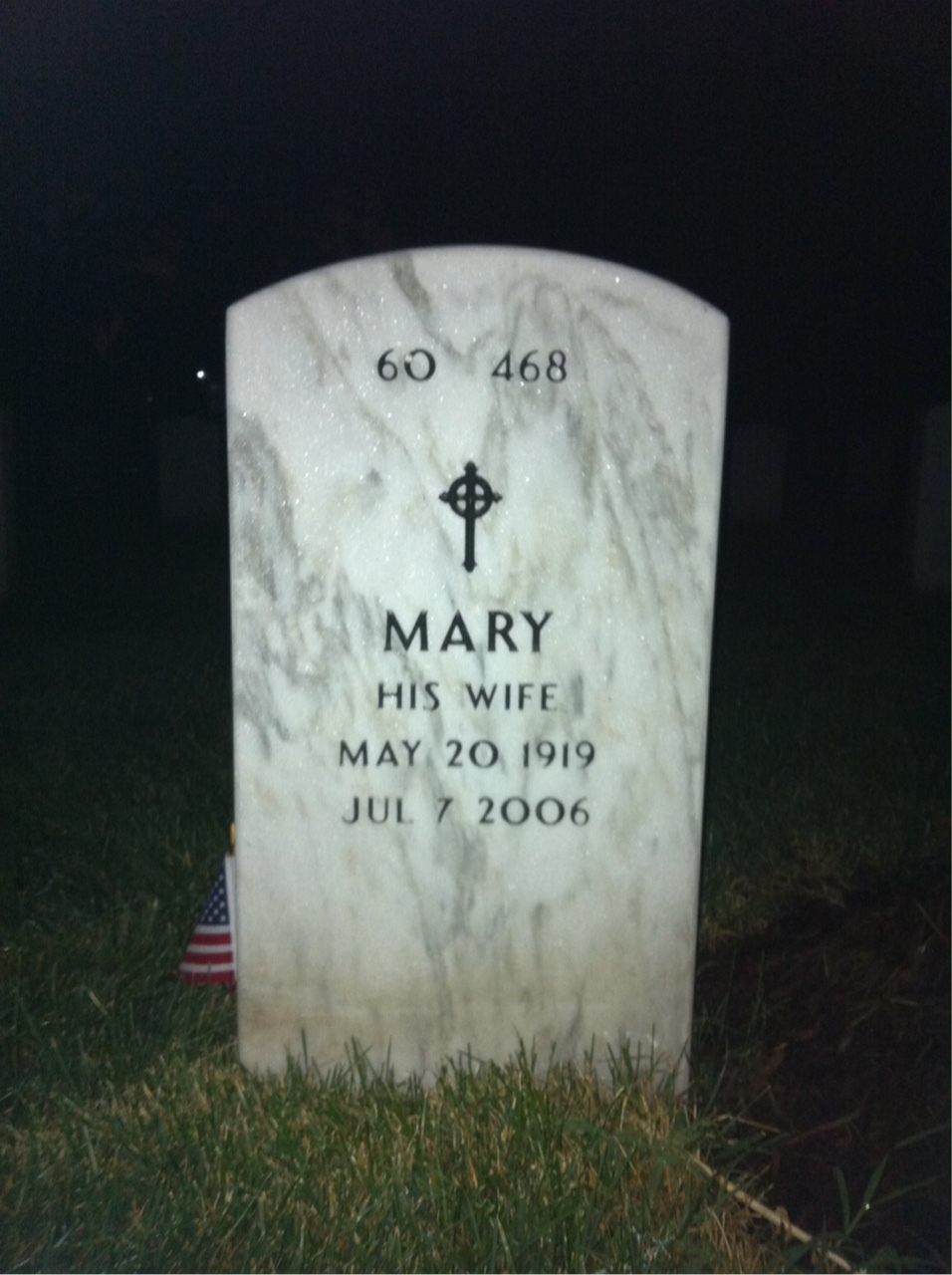 Back of headstone — Raymond Mcgrath