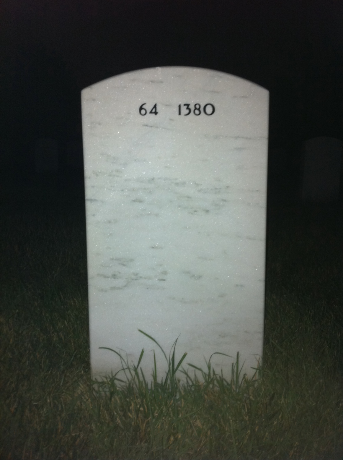 Back of headstone — Jack Thomasson